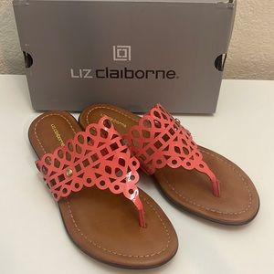Liz Claiborne Jilliana Thong Sandal in Coral